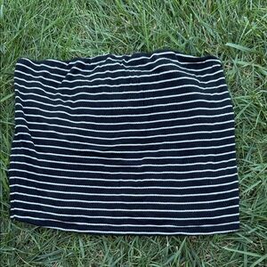 American Eagle Outfitters Black and White Striped Mini tube top